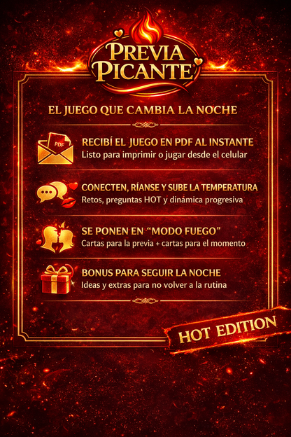 3X1 - Cartas para encender la previa + Juego para la acción + 100 ideas de citas DE REGALO 🔥